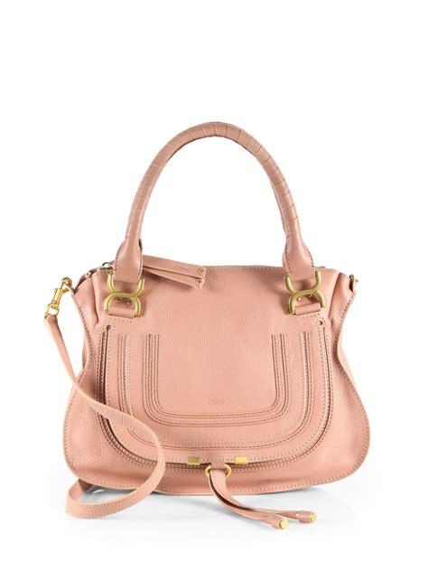 chloe marcie medium satchel pink|chloe marcie small vs medium.